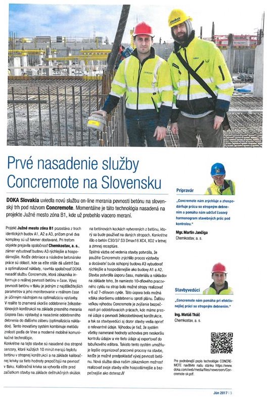 Prvé nasadenie služby Concremote na Slovensku